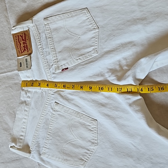 Levi's 501 Original White High Rise Straight Leg Jeans Distressed Size 29X30 - Picture 13 of 16